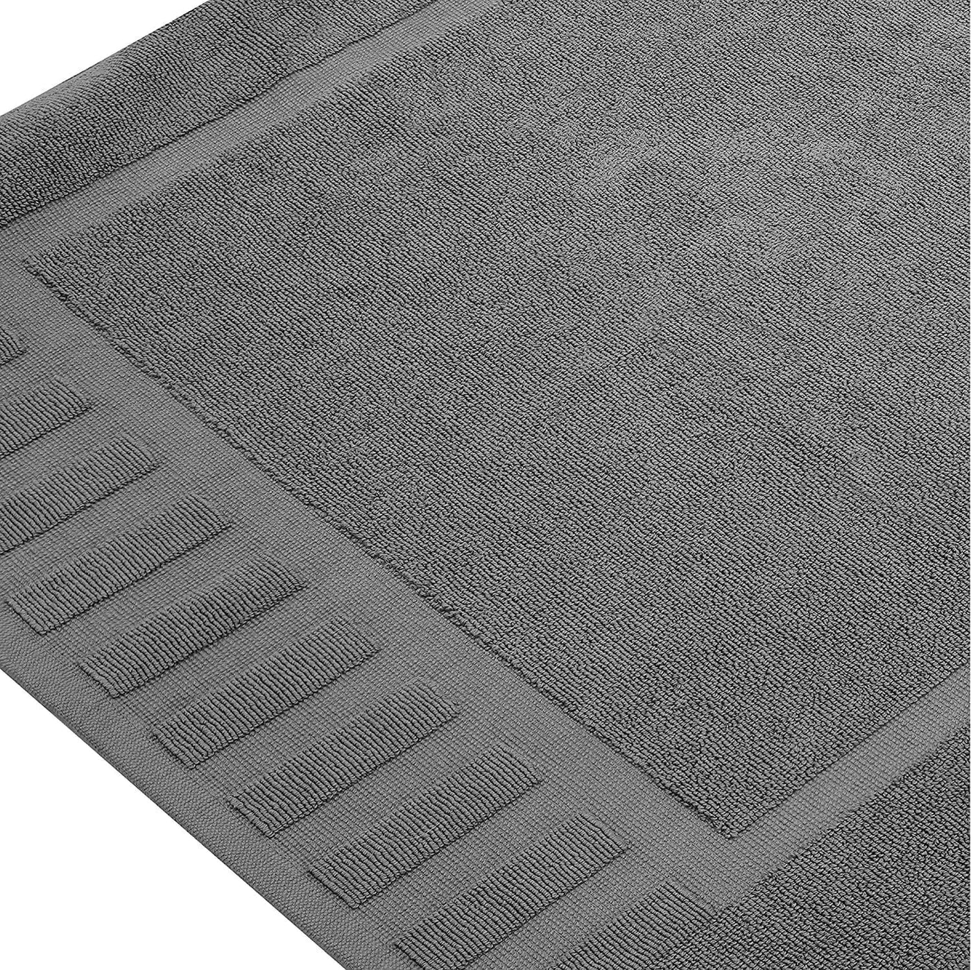 Luxury Bath Mat Floor Towel Set 22 x34 in 2 Pack Dark Gray Absorbent Cotton